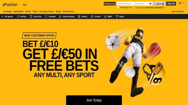 Betfair Casino casino screenshot